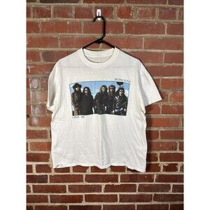 Vintage 80s 1988 Bon Jovi The Brotherhood White Shirt Music Size Shorter Large